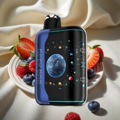 GEEK BAR Platinum Edition Vape Desechable 25000 Puffs Azul Frambuesa Hielo con Pantalla 3D Dinámica, Carga Rápida USB-C y Doble Bobina Mesh