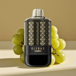 ELF BAR COMBO 25000 Puffs Desechable con Doble Modo (15W/35W), Sistema de Doble Flujo de Aire, Pantalla de Nivel, Tipo-C, Uva Verde & Uva, 5% Nicotina